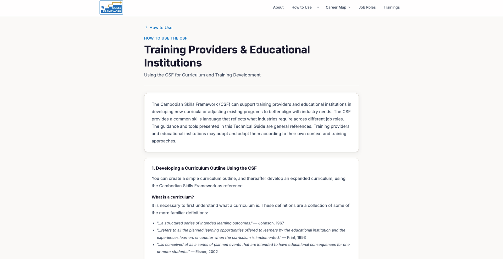 Cambodia Skills Framework — Slide 6